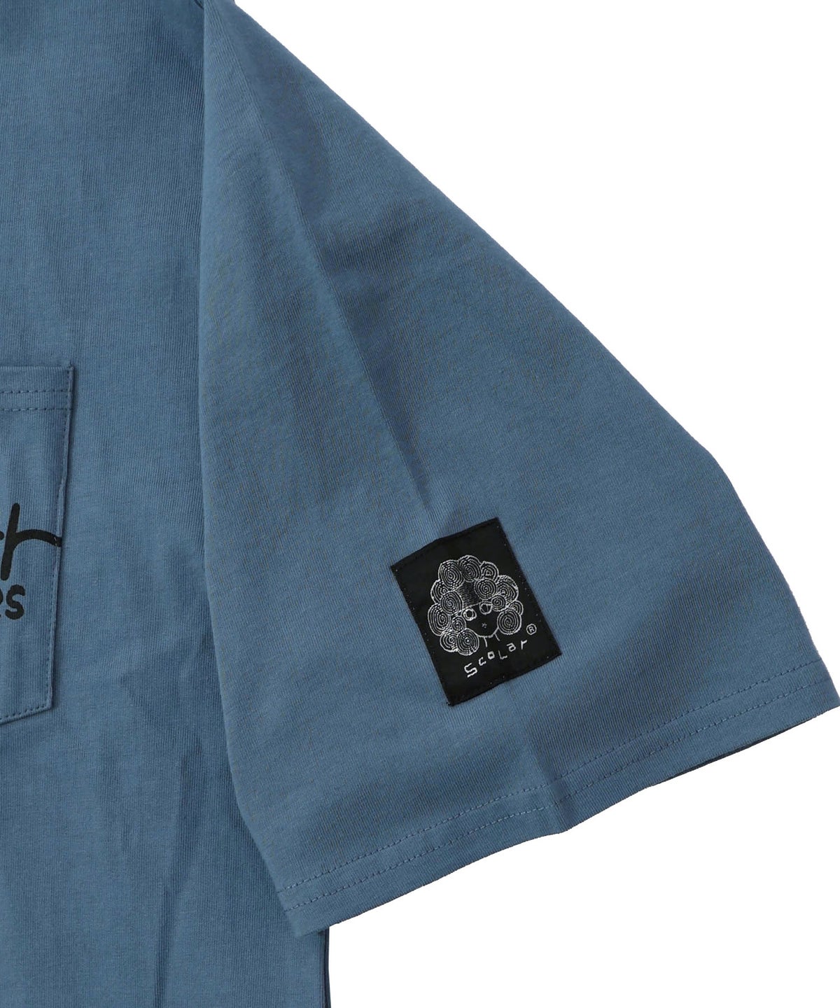 胸ポケット付き ストリート風バックプリントTシャツ-31