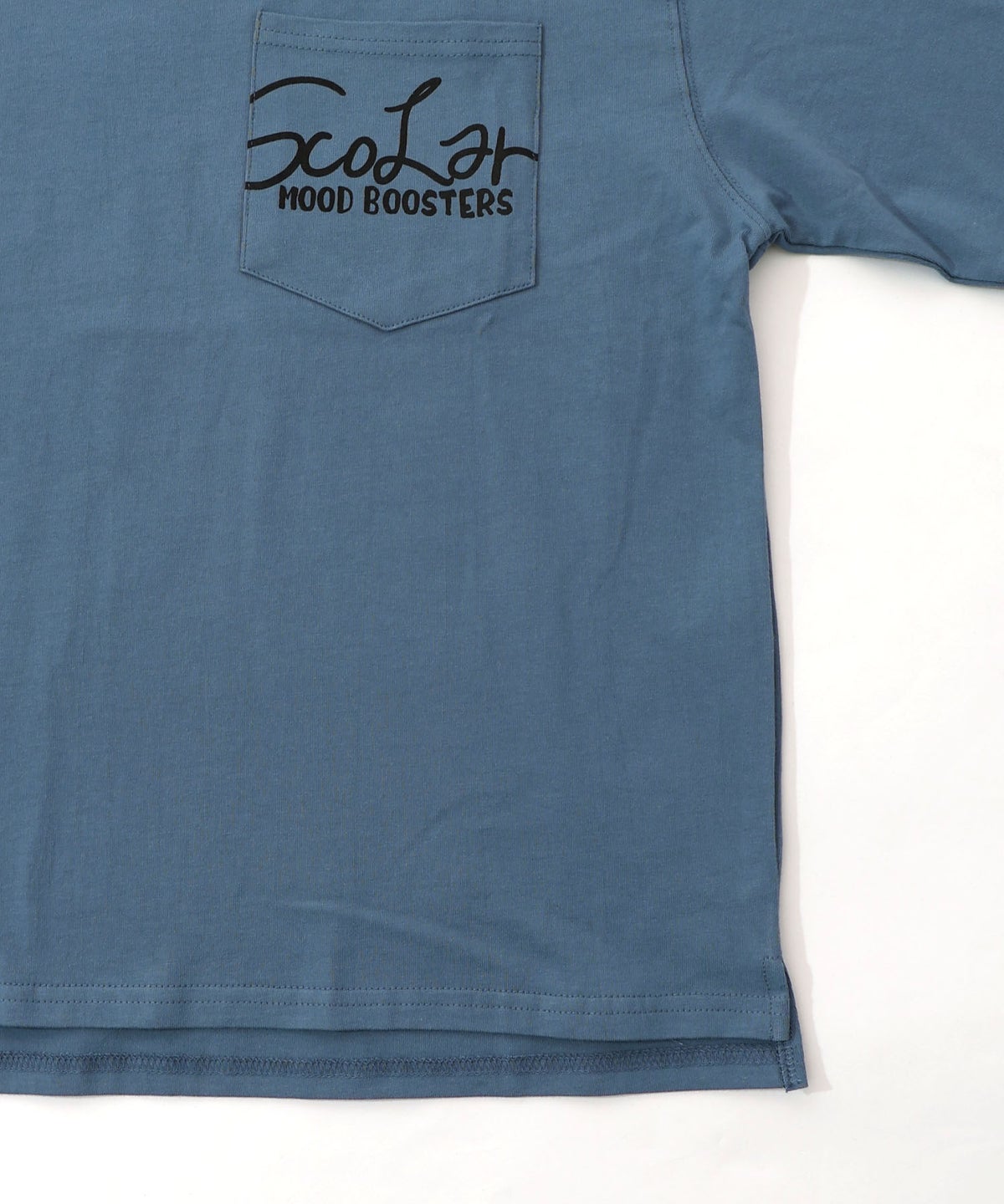 胸ポケット付き ストリート風バックプリントTシャツ-32