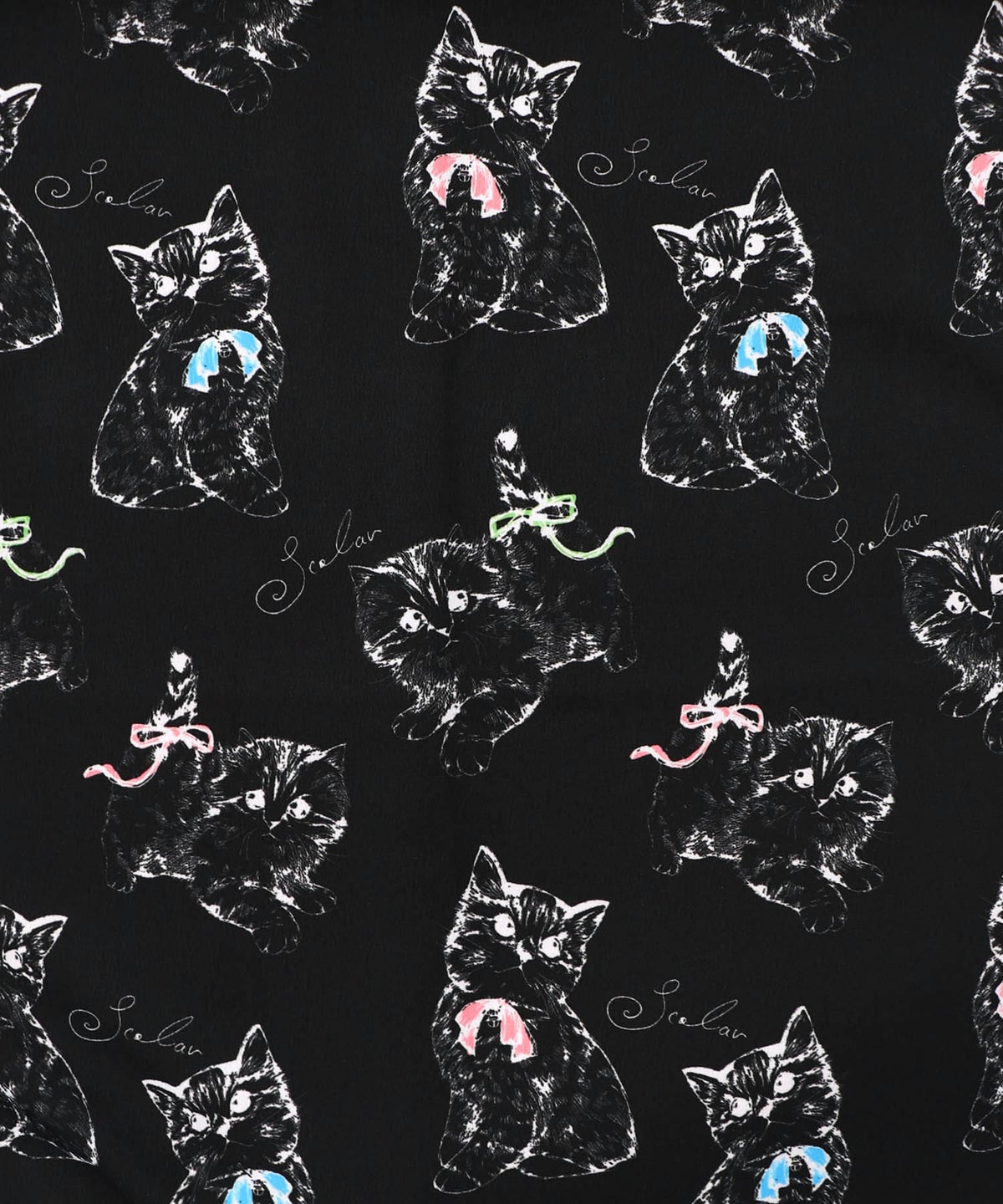 ネコorクラゲ柄×テレコ素材 ノースリーブワンピース-18