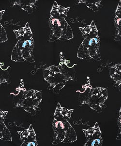 ネコorクラゲ柄×テレコ素材 ノースリーブワンピース-18