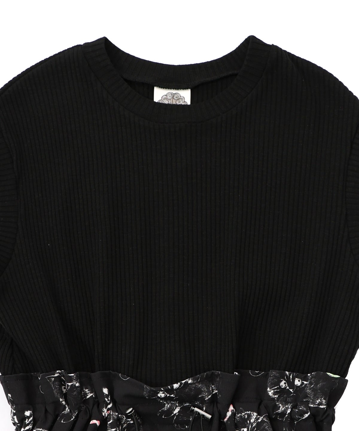 ネコorクラゲ柄×テレコ素材 ノースリーブワンピース-21