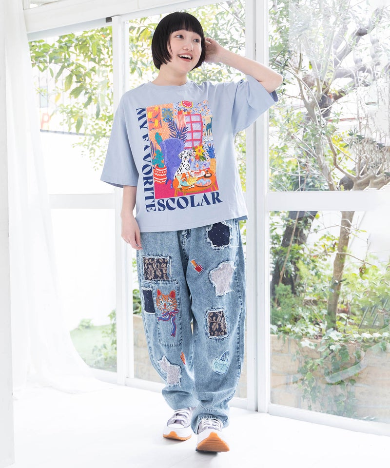 スカラールーム柄Tシャツ-2