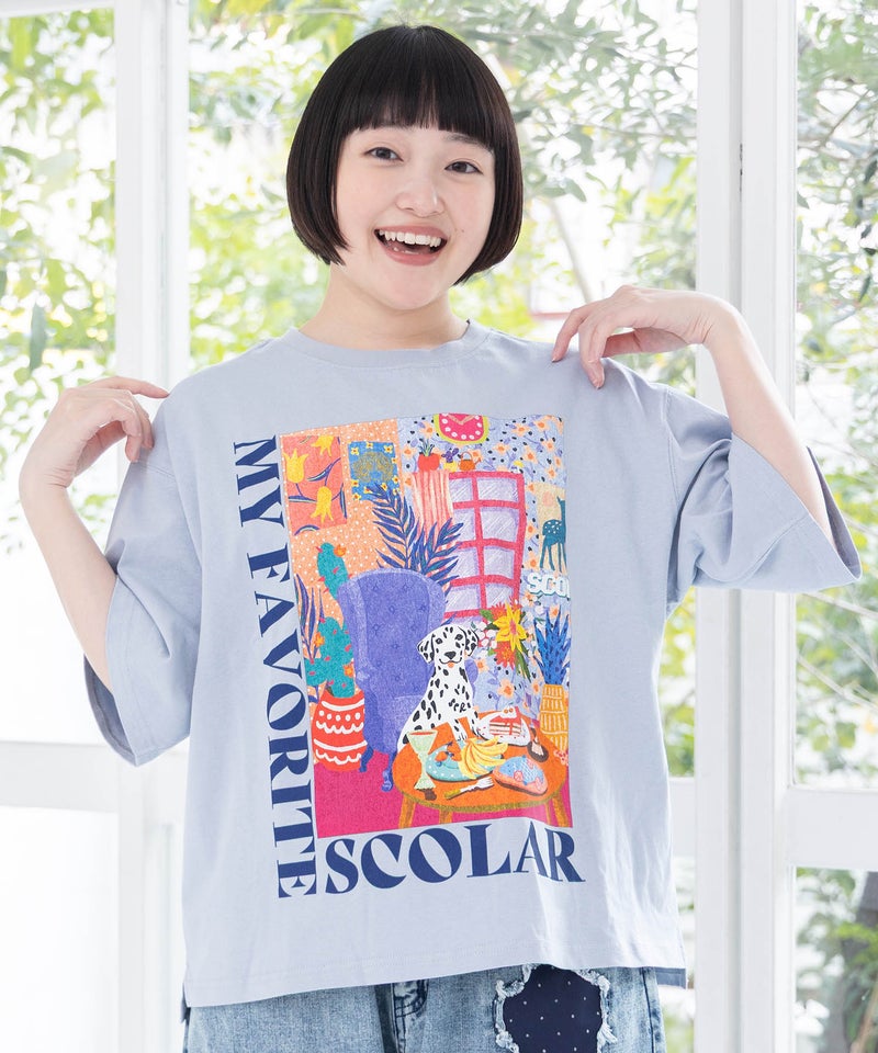 スカラールーム柄Tシャツ-3