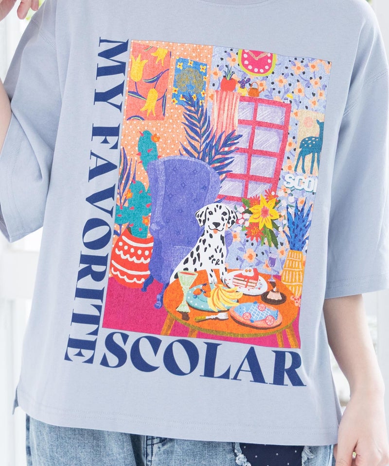 スカラールーム柄Tシャツ-7
