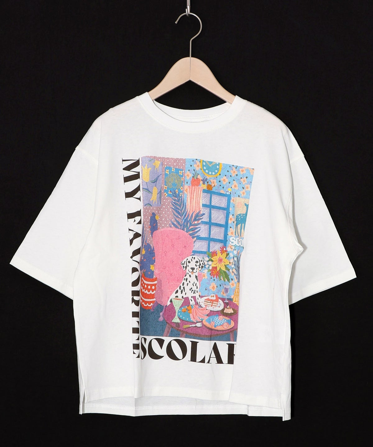 スカラールーム柄Tシャツ-9