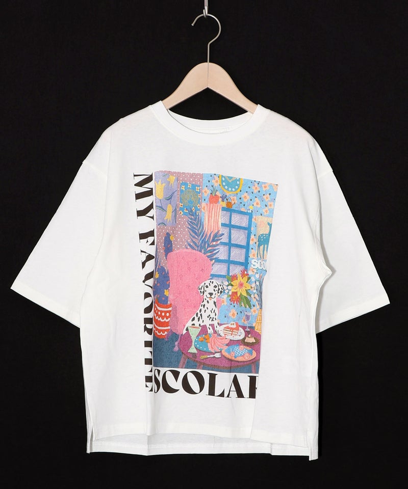 スカラールーム柄Tシャツ-9