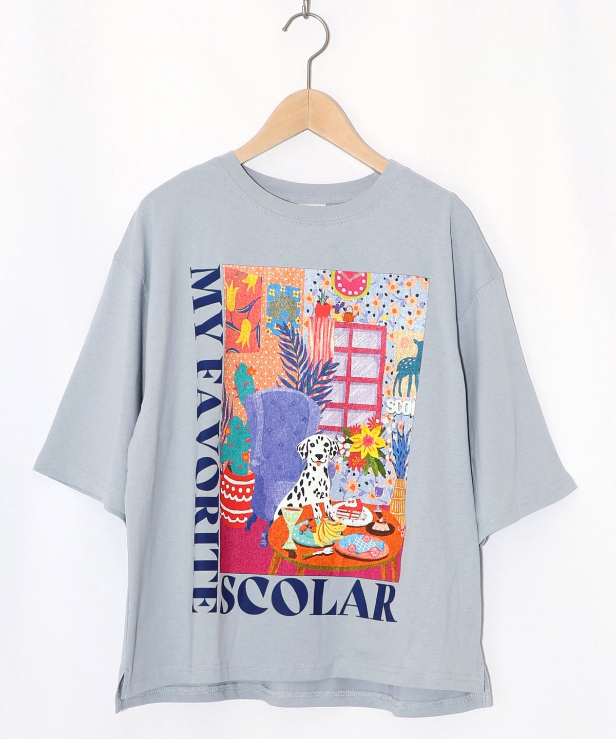 スカラールーム柄Tシャツ-13
