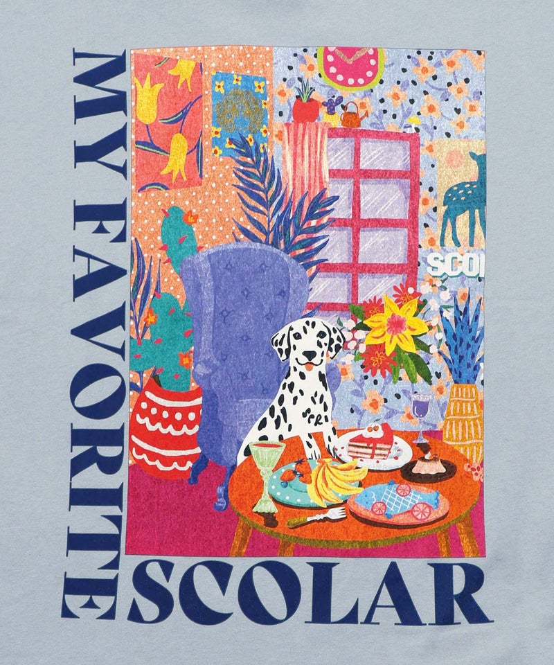 スカラールーム柄Tシャツ-14