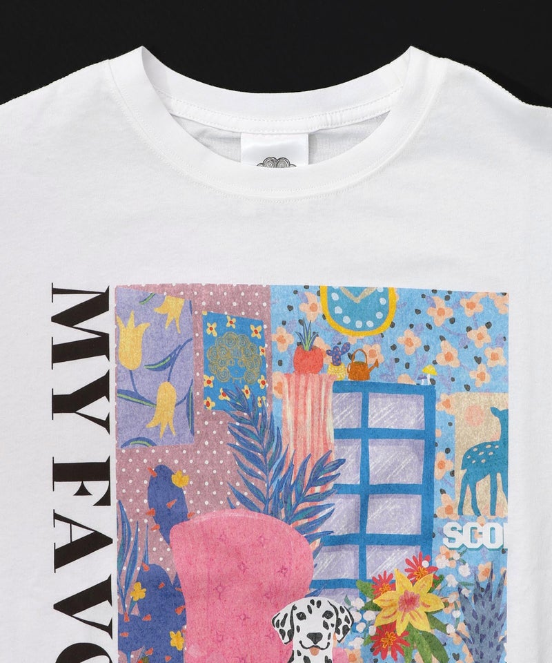 スカラールーム柄Tシャツ-15