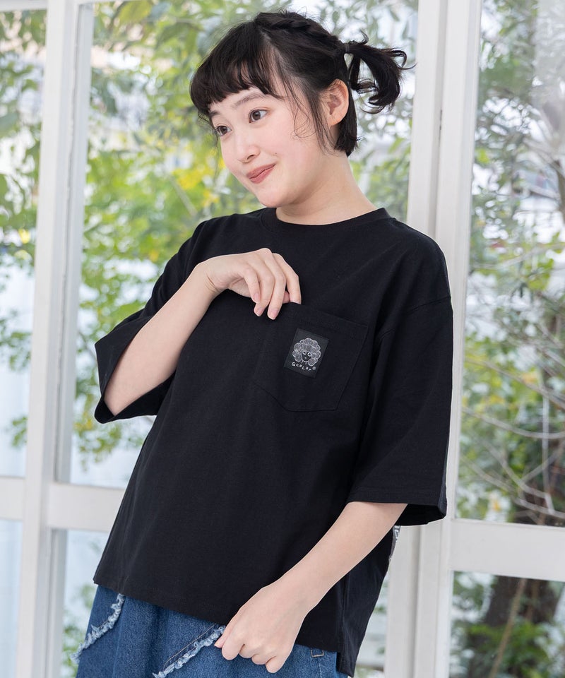 レトロスカーフ柄 バックアップリケTシャツ-7