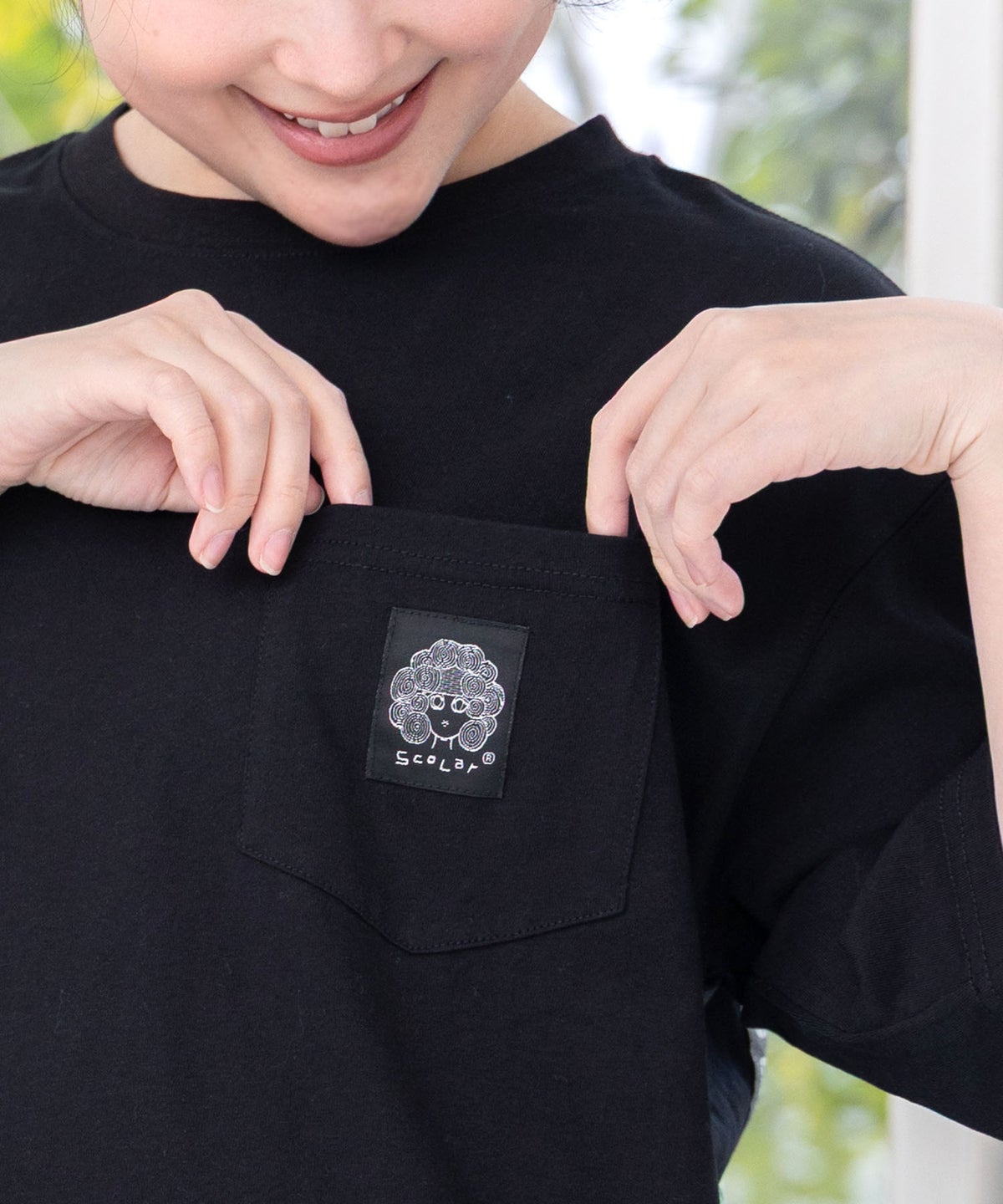 レトロスカーフ柄 バックアップリケTシャツ-8