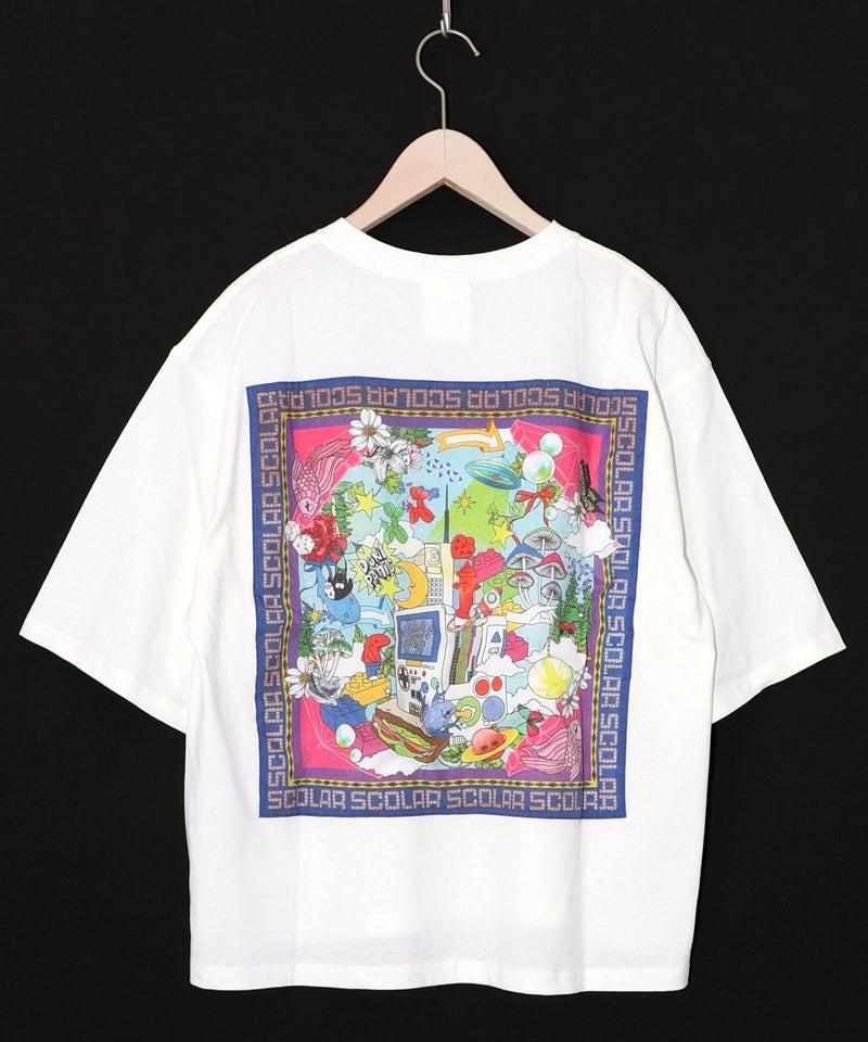 レトロスカーフ柄 バックアップリケTシャツ-11