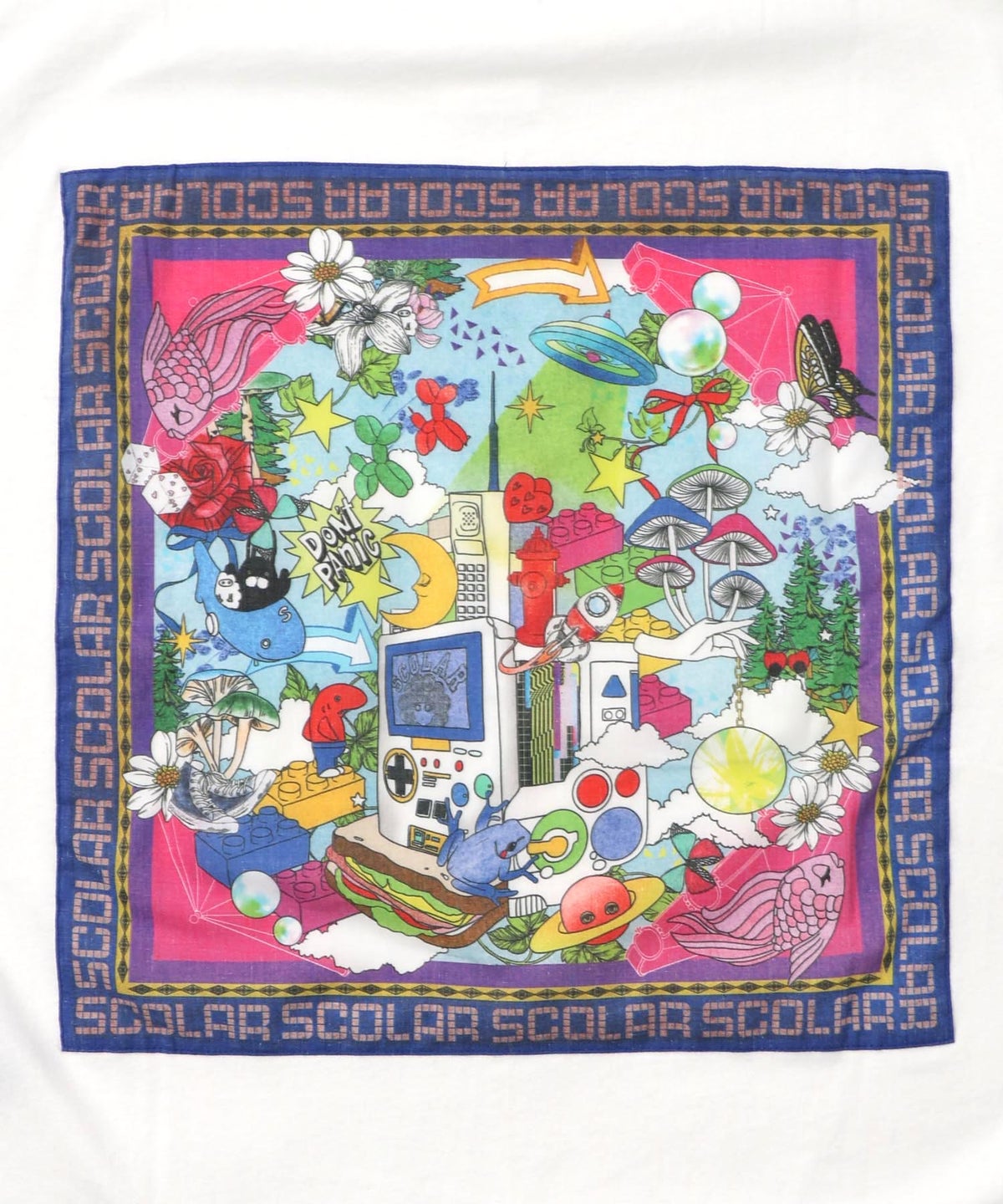 レトロスカーフ柄 バックアップリケTシャツ-12