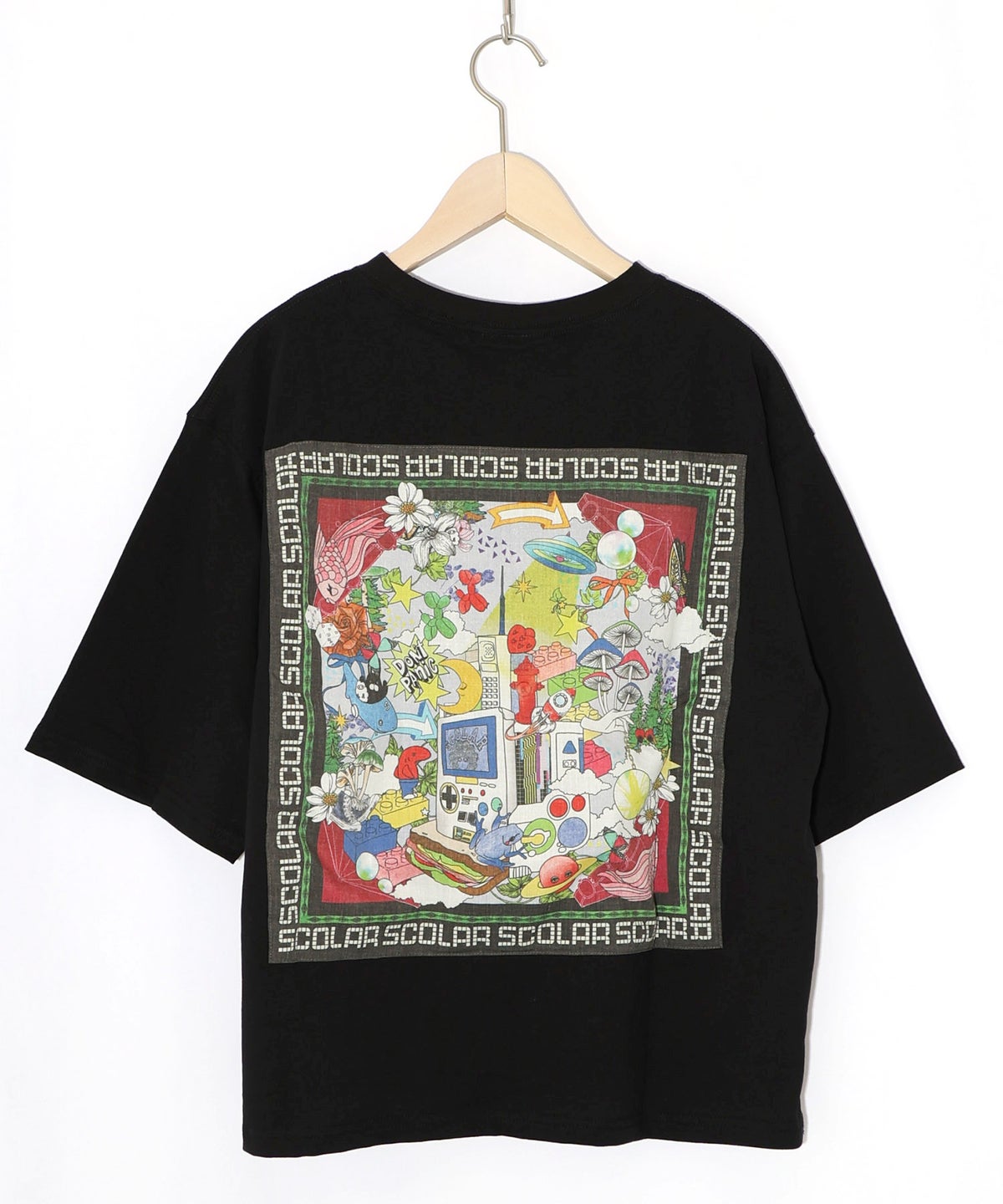 レトロスカーフ柄 バックアップリケTシャツ-14