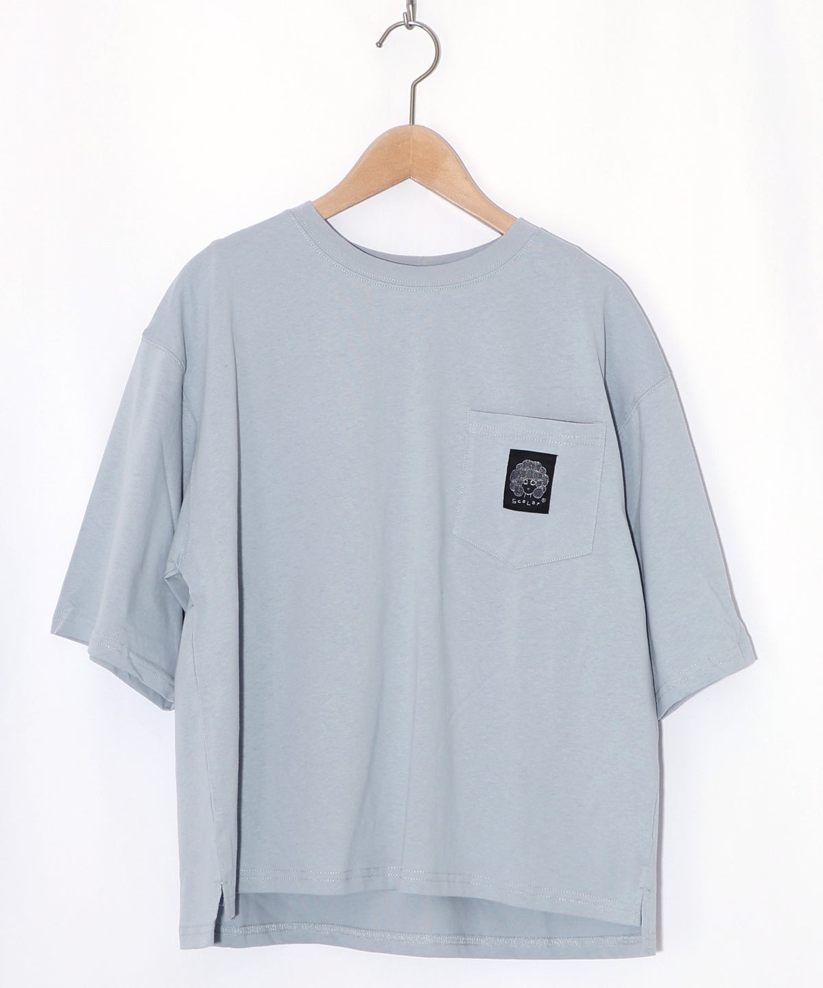 レトロスカーフ柄 バックアップリケTシャツ-16