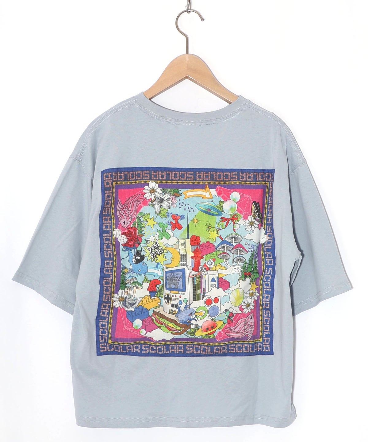 レトロスカーフ柄 バックアップリケTシャツ-17