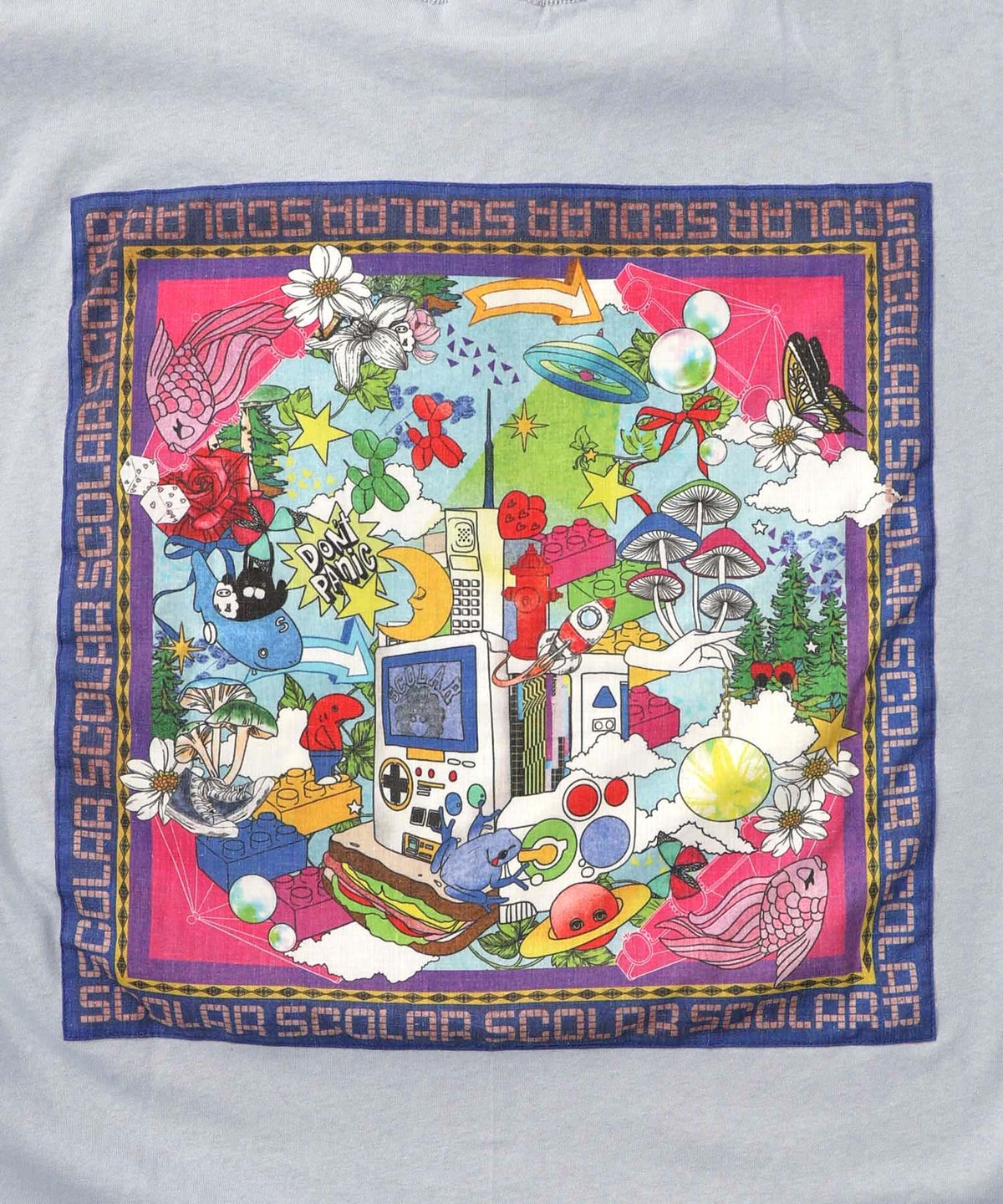 レトロスカーフ柄 バックアップリケTシャツ-18