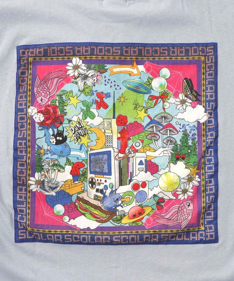 レトロスカーフ柄 バックアップリケTシャツ-18