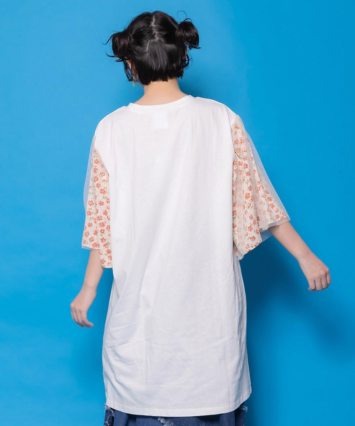 おしゃれネコシスターズ チュール重ね袖ワンピ-5