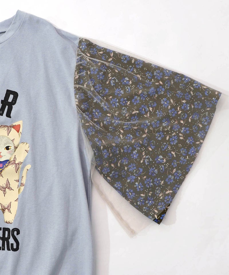 おしゃれネコシスターズ チュール重ね袖ワンピ-16