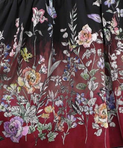 ジャージ風グラデーション裾花チュールフレアワンピース-5