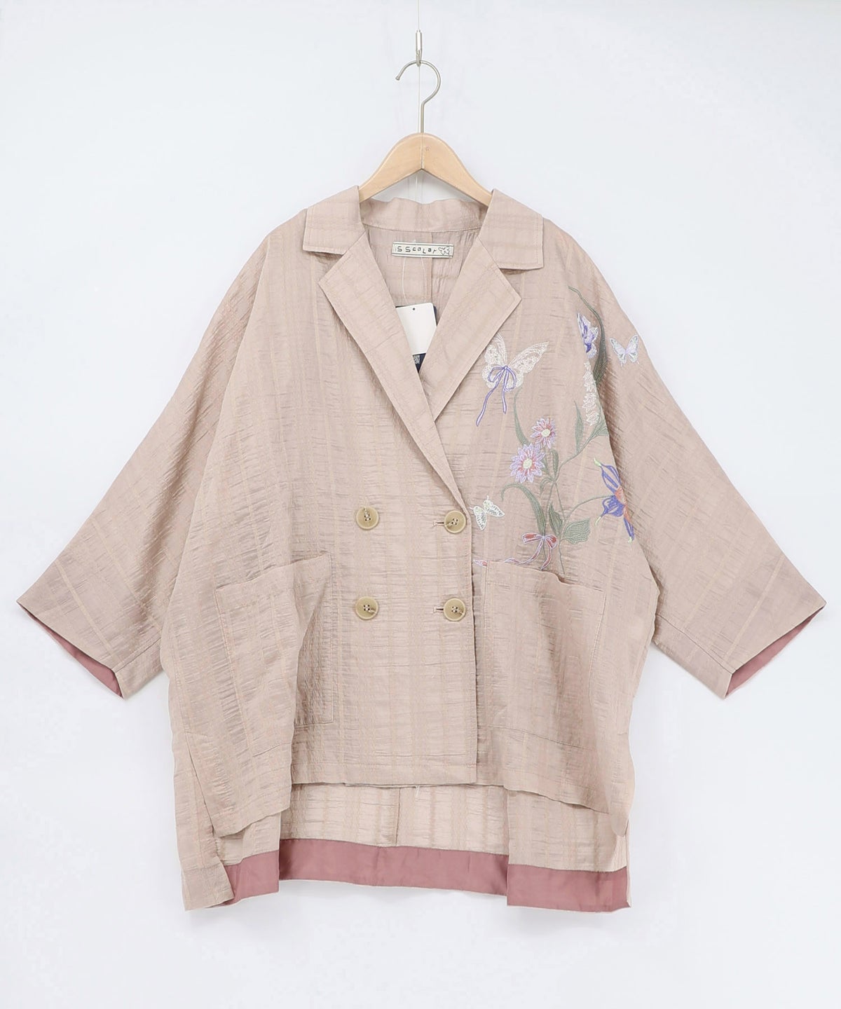 シアージャガード花蝶刺繍配色ジャケット-12