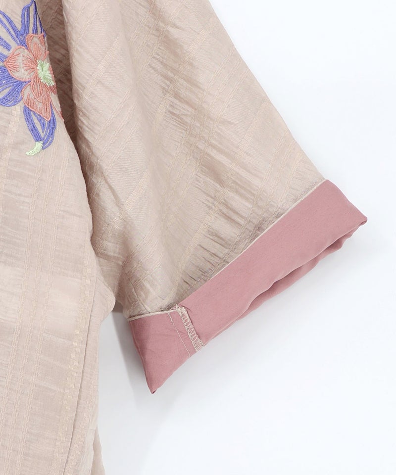 シアージャガード花蝶刺繍配色ジャケット-13