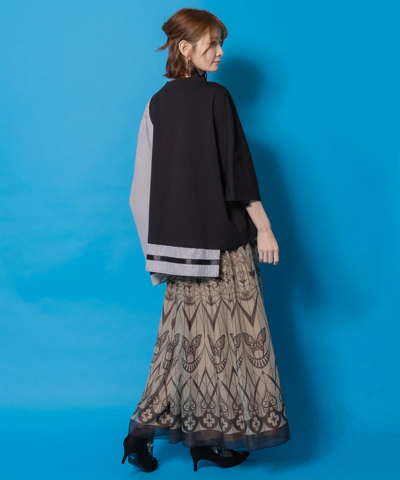ゴシック柄チュール重ねリバーシブルスカート-5