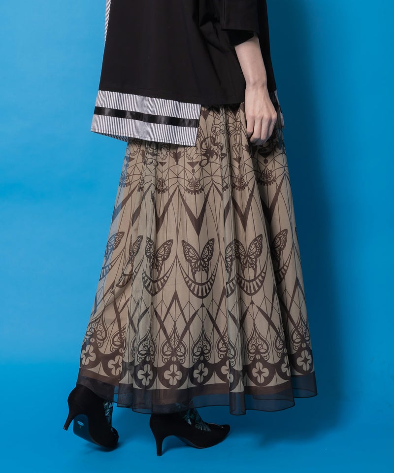 ゴシック柄チュール重ねリバーシブルスカート-6