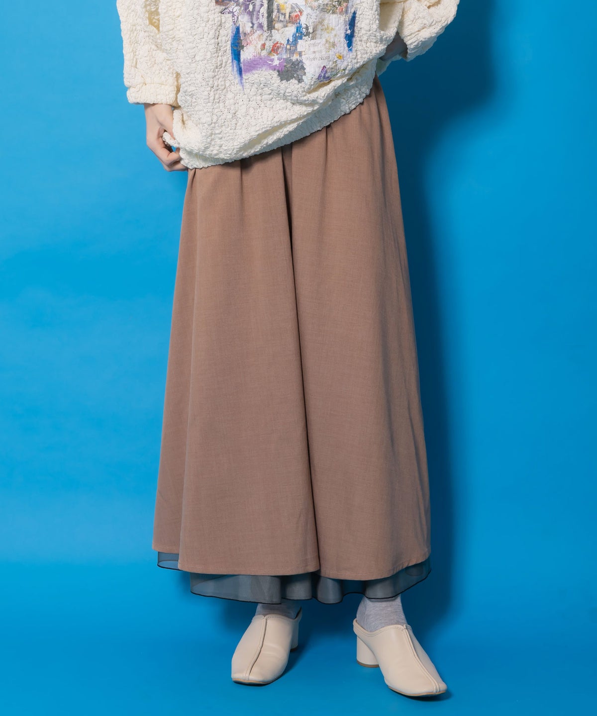 ゴシック柄チュール重ねリバーシブルスカート-7