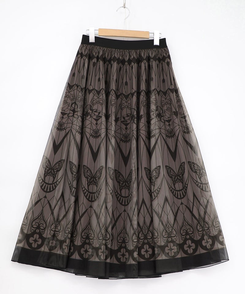 ゴシック柄チュール重ねリバーシブルスカート-11