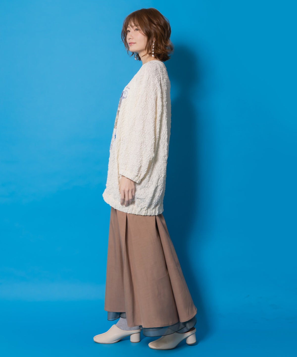 魔女の秘密コラージュ柄 シャーリングレースプルオーバー-3