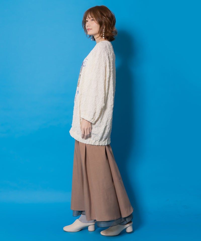 魔女の秘密コラージュ柄 シャーリングレースプルオーバー-3