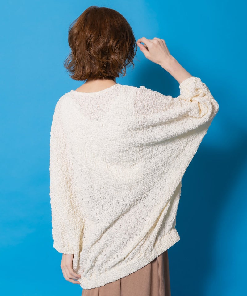 魔女の秘密コラージュ柄 シャーリングレースプルオーバー-5