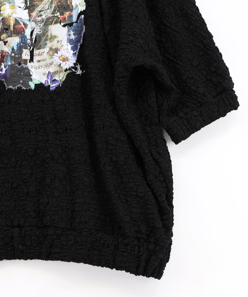 魔女の秘密コラージュ柄 シャーリングレースプルオーバー-14