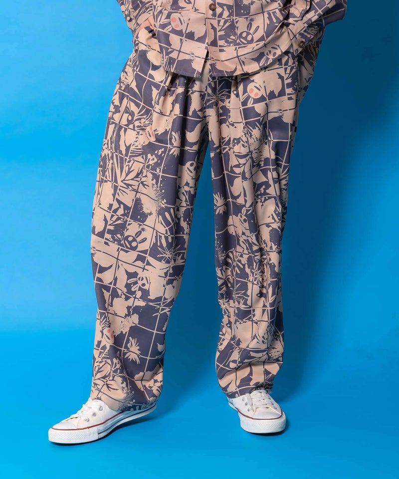 メルヘン恐竜柄orレトロ障子柄 ベルト付きパンツ-3