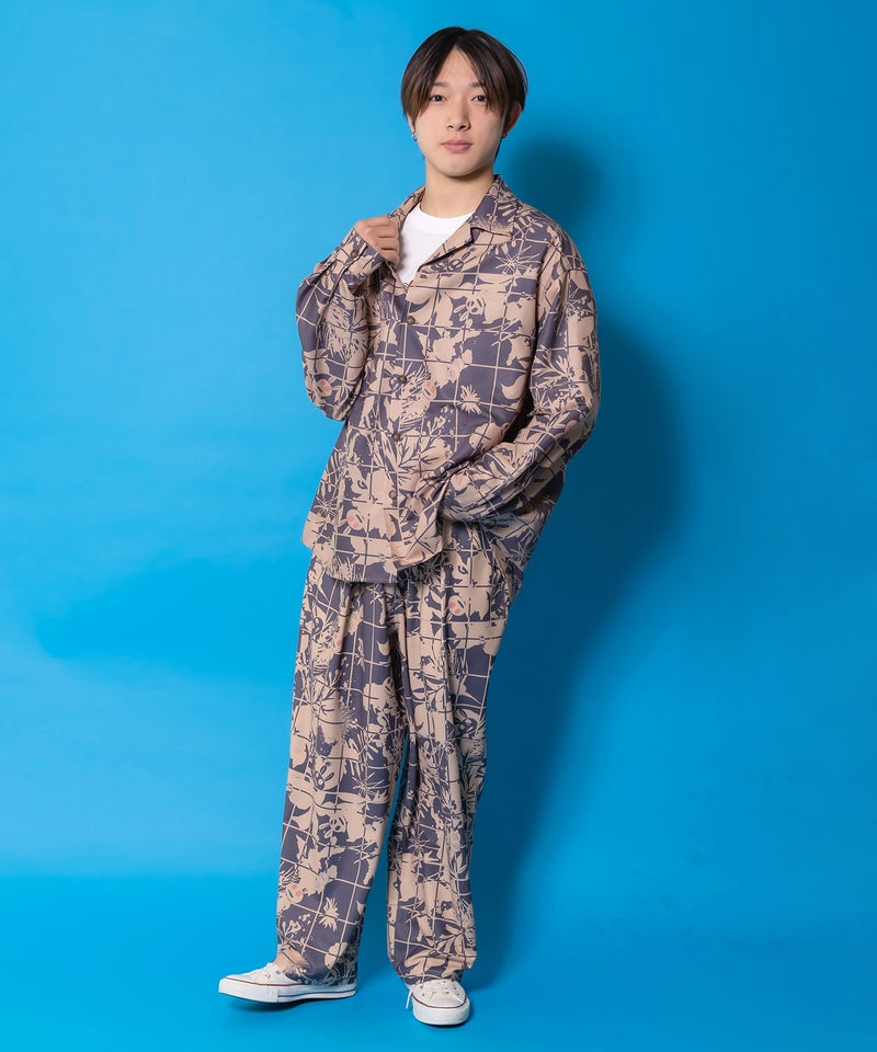 メルヘン恐竜柄orレトロ障子柄 ベルト付きパンツ-4