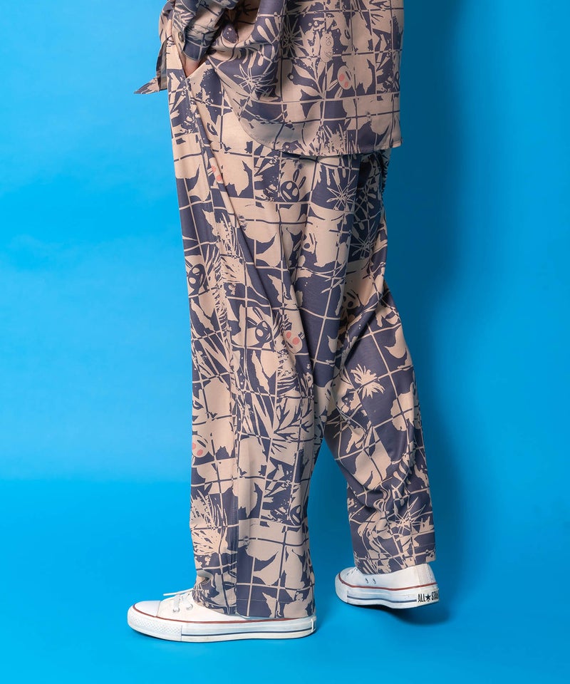 メルヘン恐竜柄orレトロ障子柄 ベルト付きパンツ-6