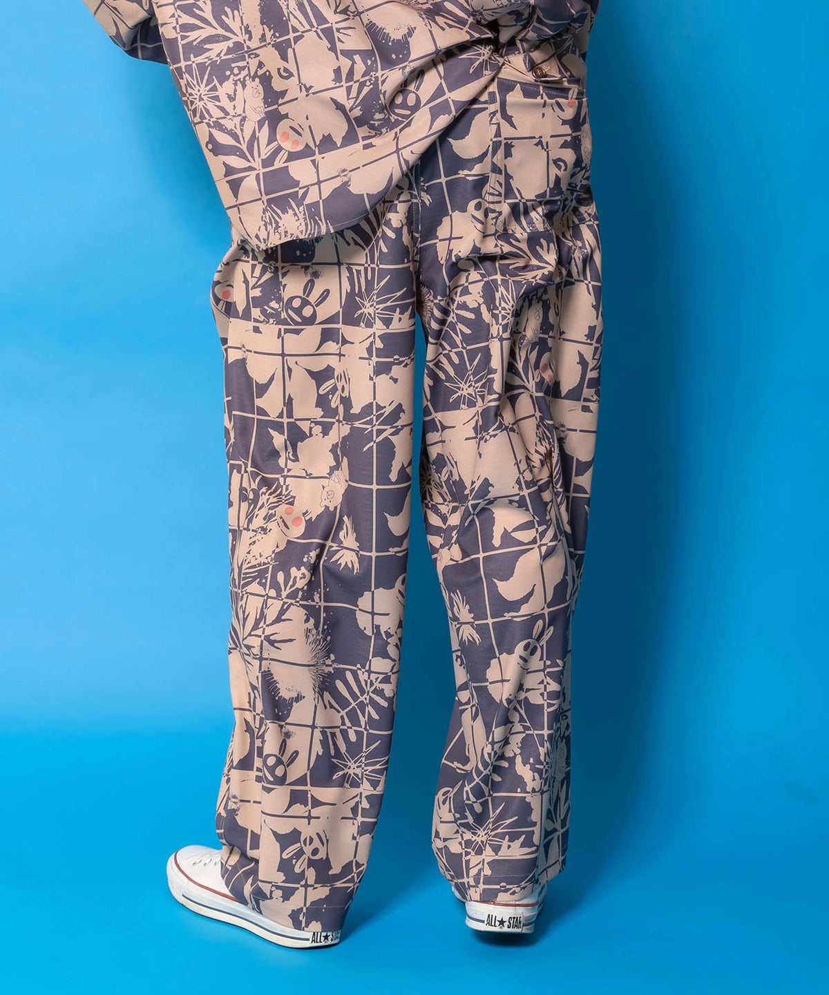 メルヘン恐竜柄orレトロ障子柄 ベルト付きパンツ-7