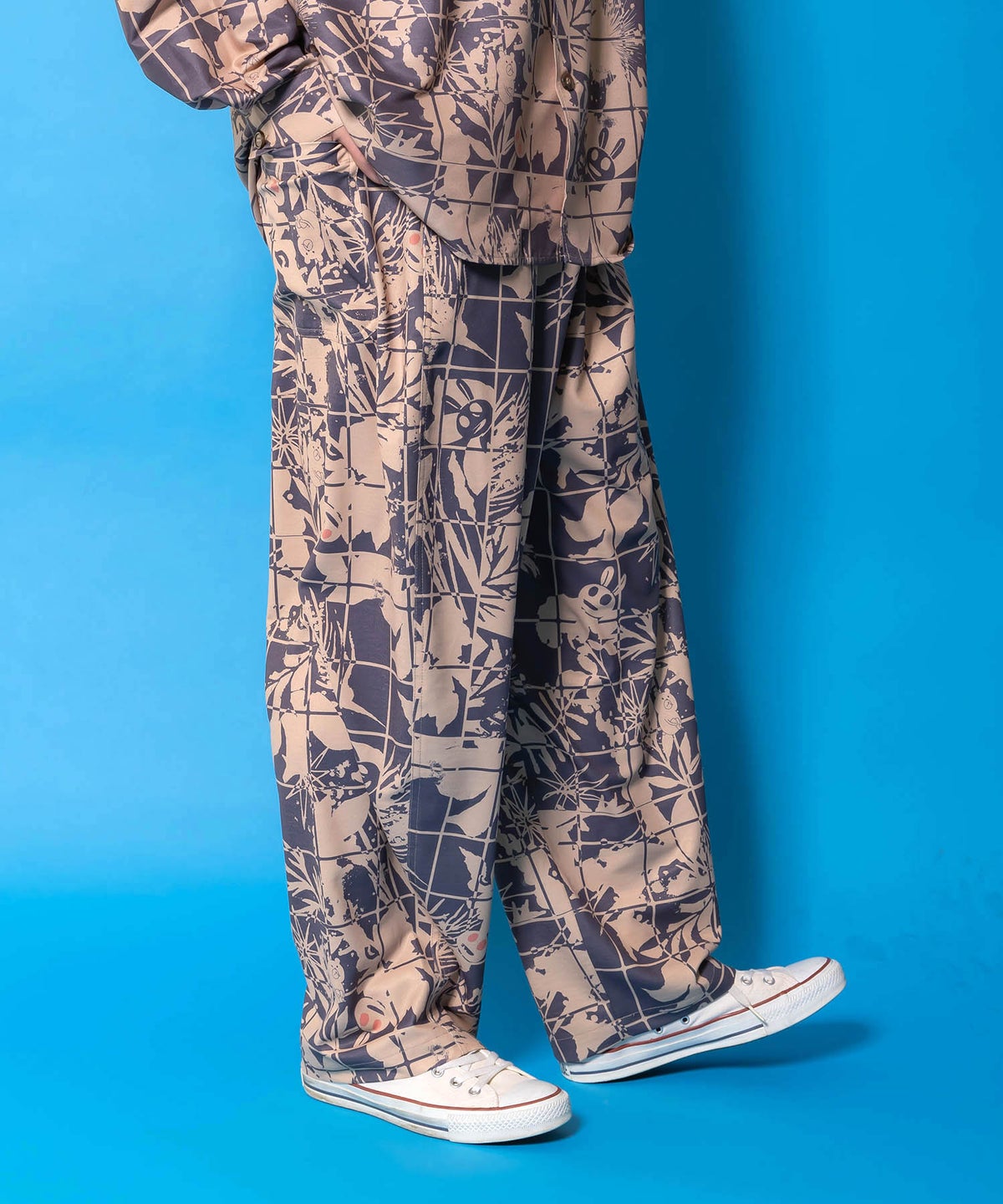 メルヘン恐竜柄orレトロ障子柄 ベルト付きパンツ-8