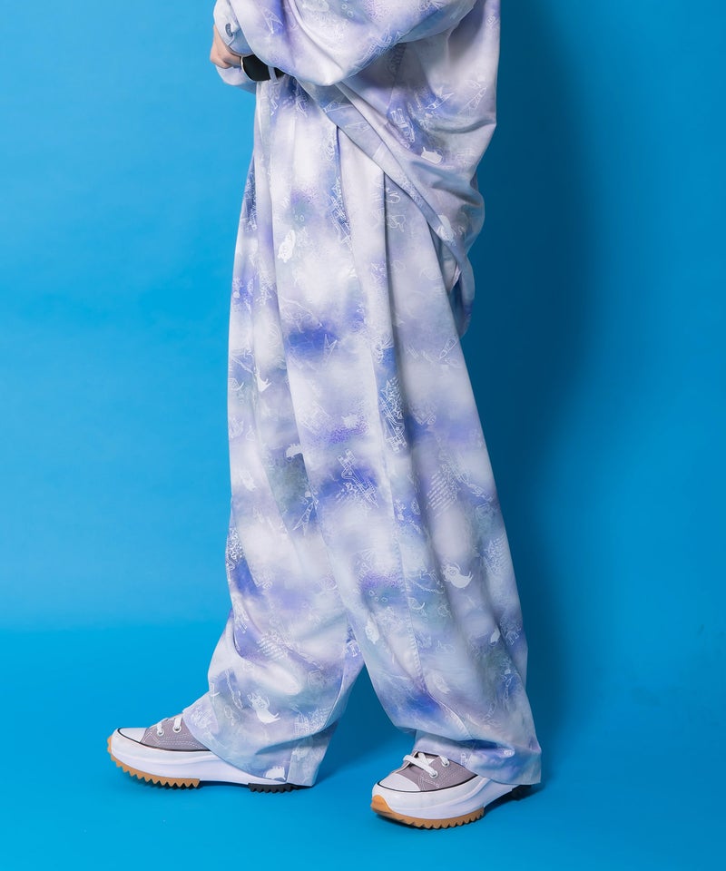 メルヘン恐竜柄orレトロ障子柄 ベルト付きパンツ-12