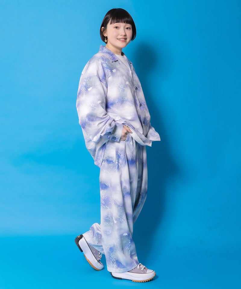 メルヘン恐竜柄orレトロ障子柄 ベルト付きパンツ-14