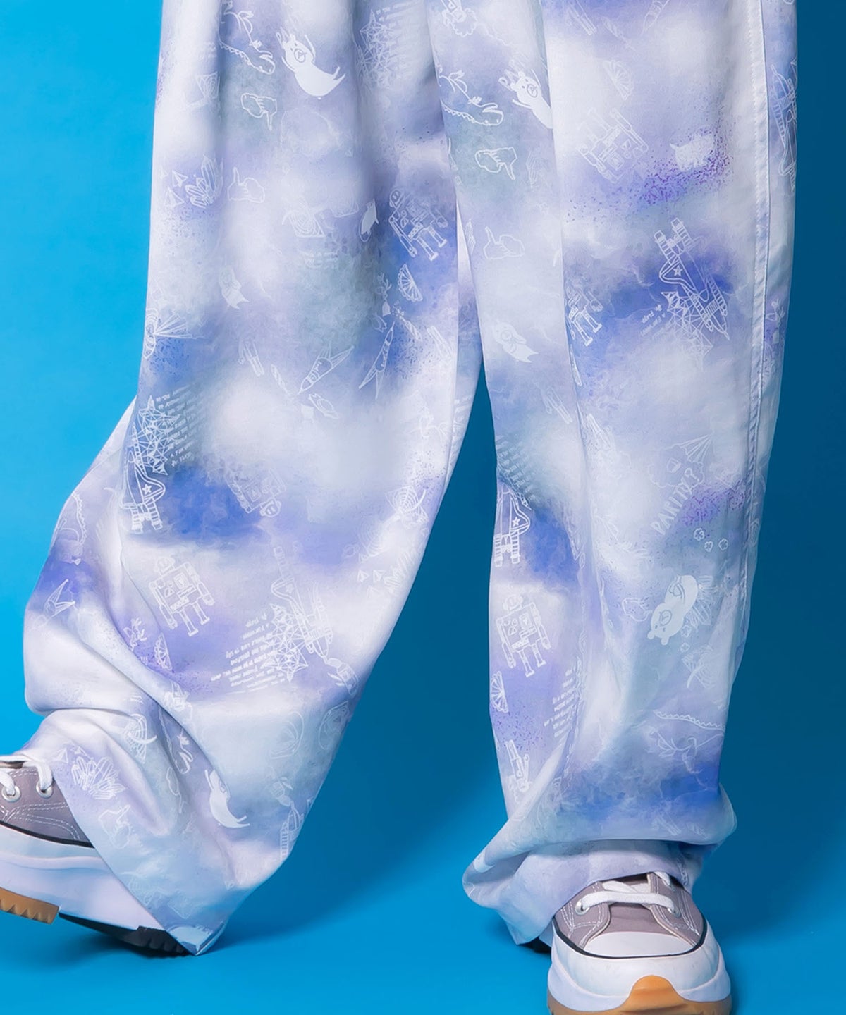 メルヘン恐竜柄orレトロ障子柄 ベルト付きパンツ-15