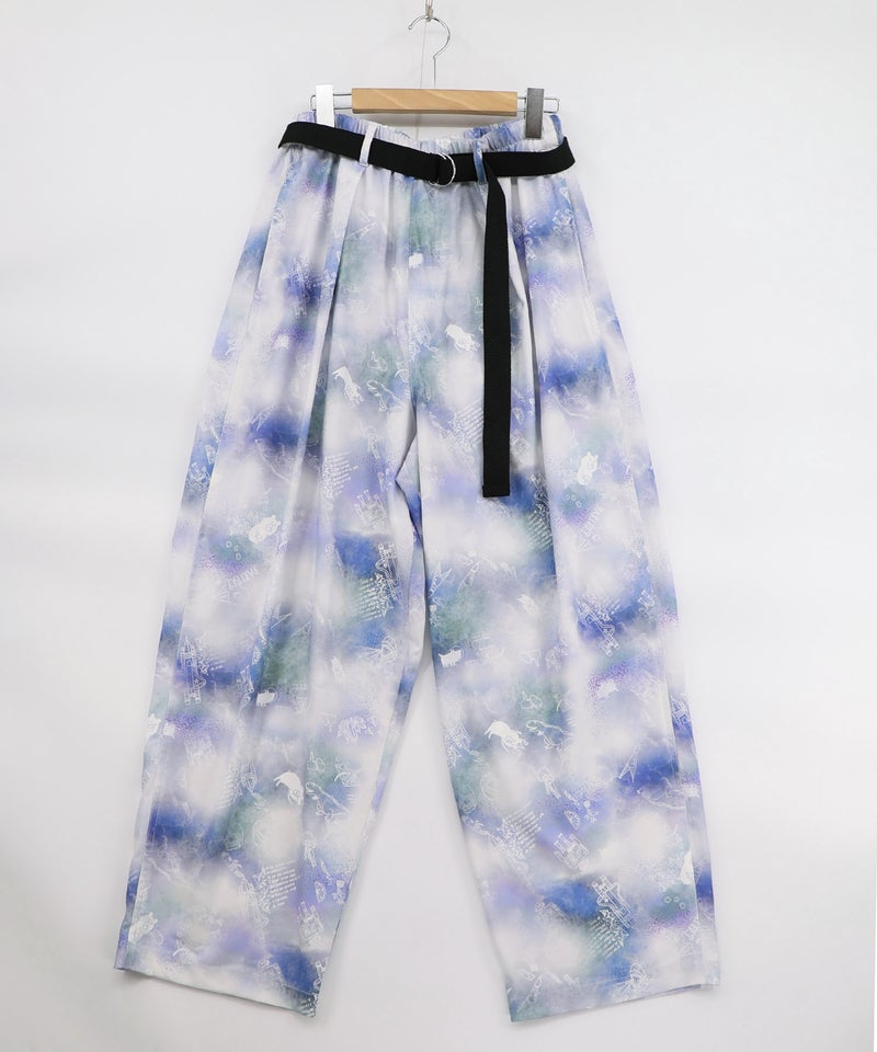 メルヘン恐竜柄orレトロ障子柄 ベルト付きパンツ-21