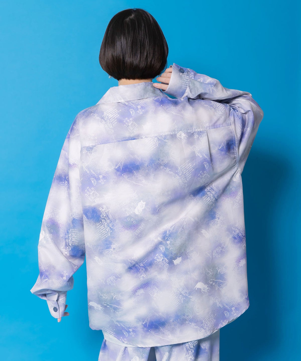 メルヘン恐竜柄orレトロ障子柄 シャツ-14