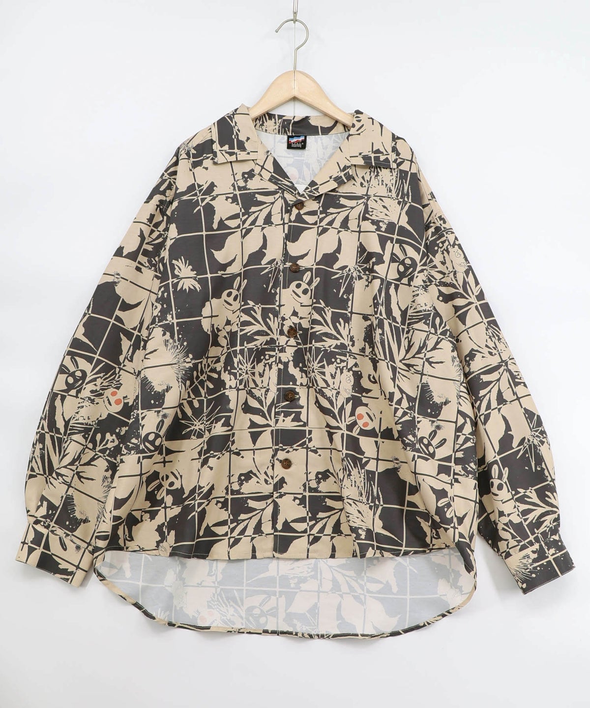 メルヘン恐竜柄orレトロ障子柄 シャツ-19