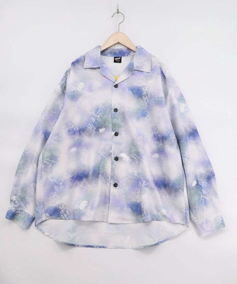 メルヘン恐竜柄orレトロ障子柄 シャツ-21