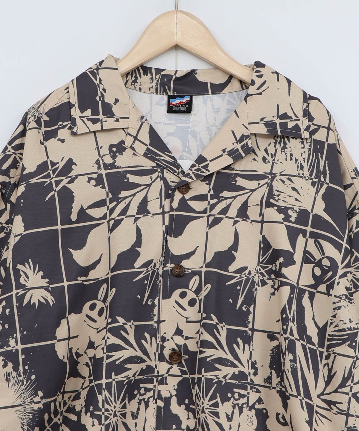 メルヘン恐竜柄orレトロ障子柄 シャツ-23