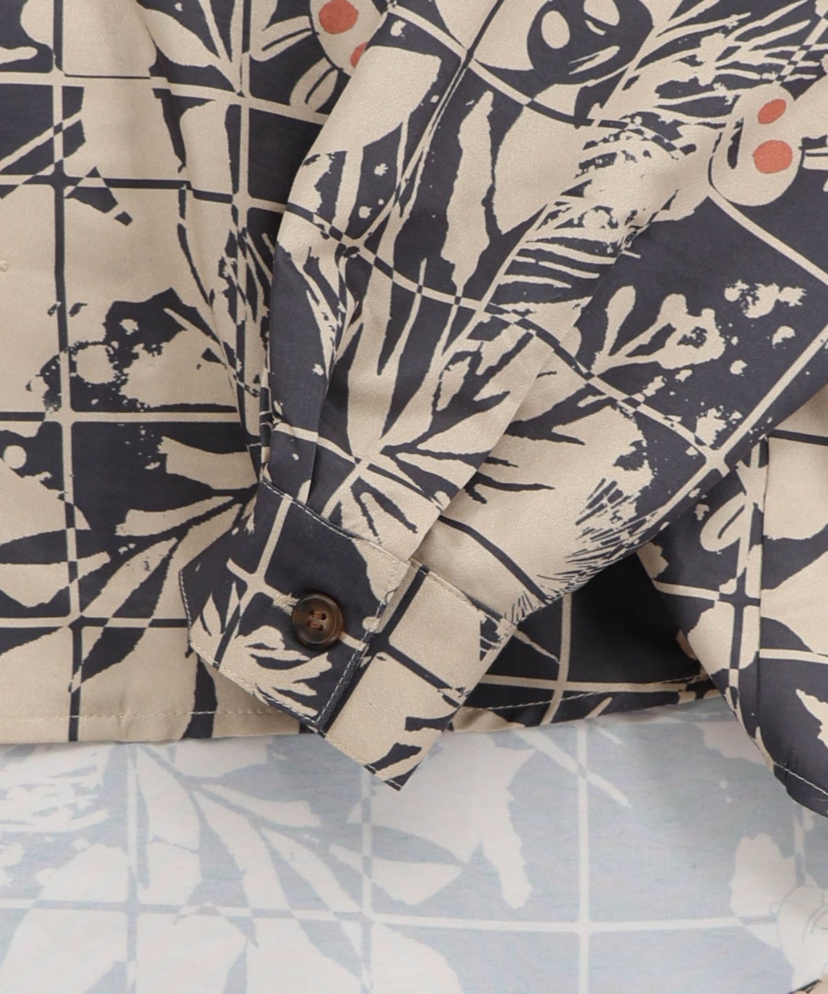 メルヘン恐竜柄orレトロ障子柄 シャツ-25