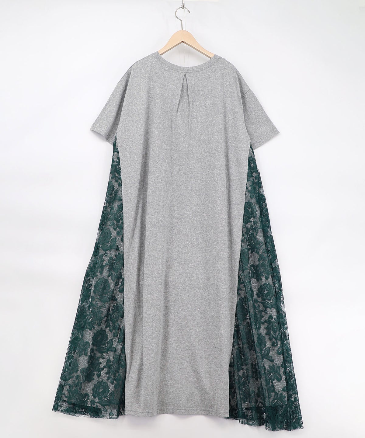 花ネコピクニック柄 天竺×レースワンピース-11